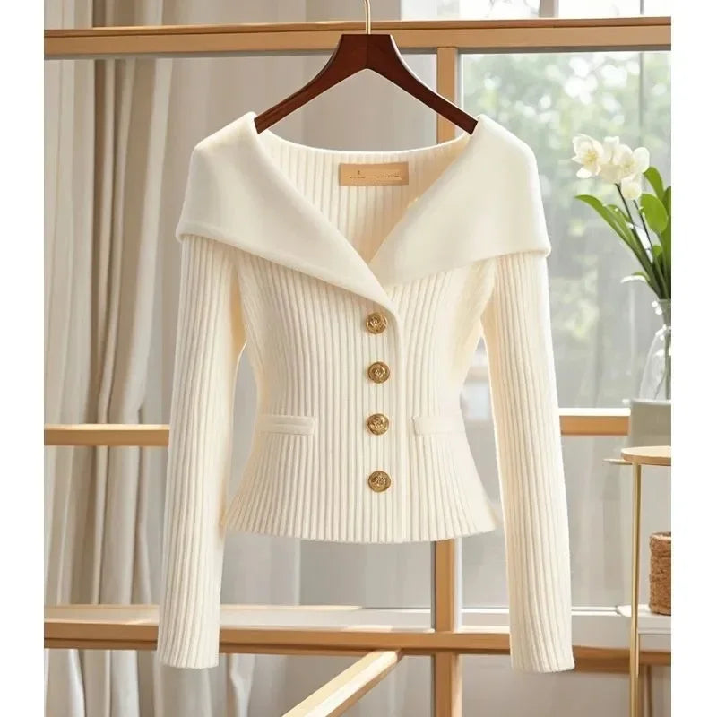 New Women Cardigan Sweater High Quality Ladies Small Fragrance Sweater Long Sleeve Casual Tops Knitwear Female Bottoming Shirts