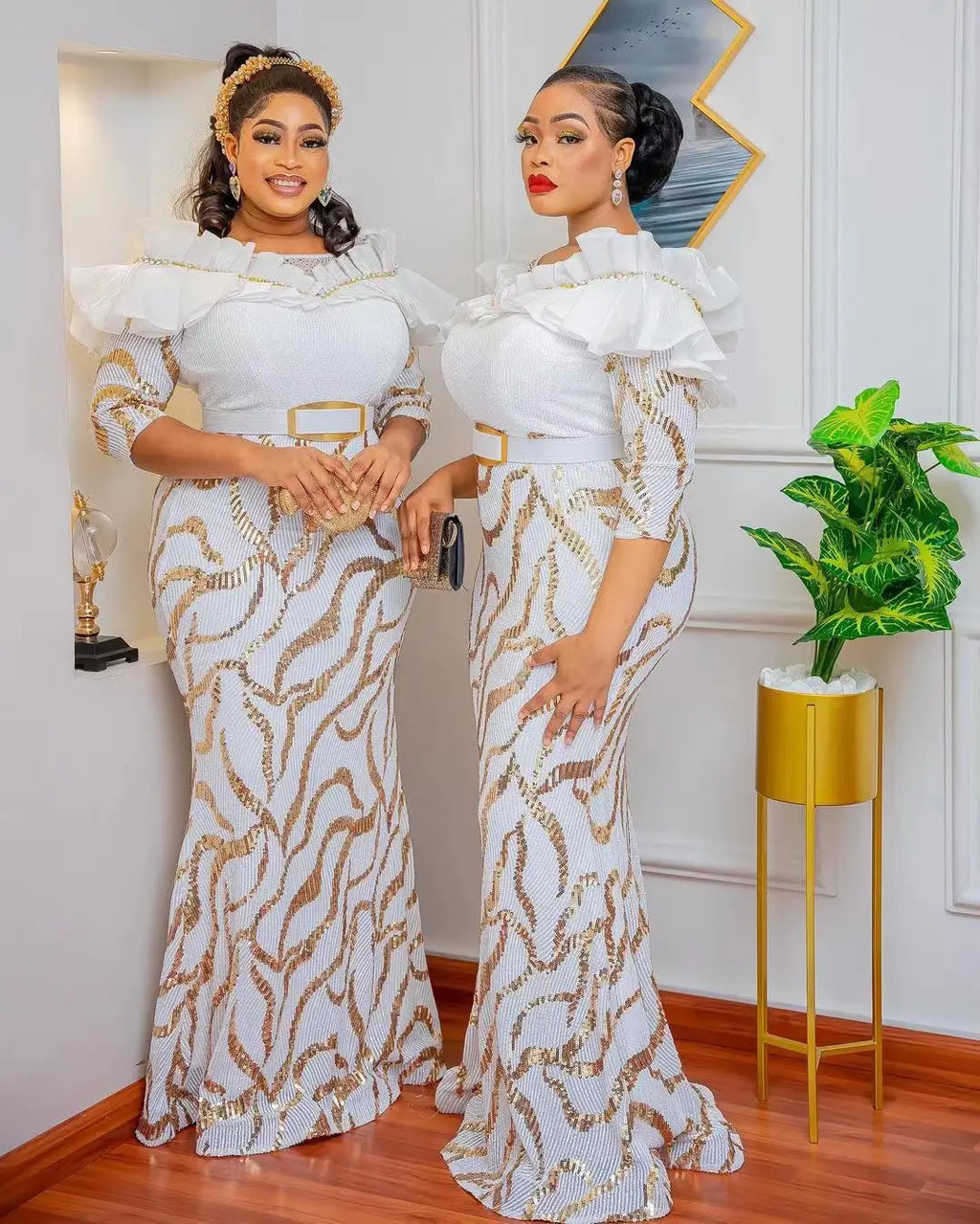 Dashiki African Dresses For Women Elegant Luxury Dress High Waist Bodycon Wedding Party Evening Birthday Night Celebrity Dress