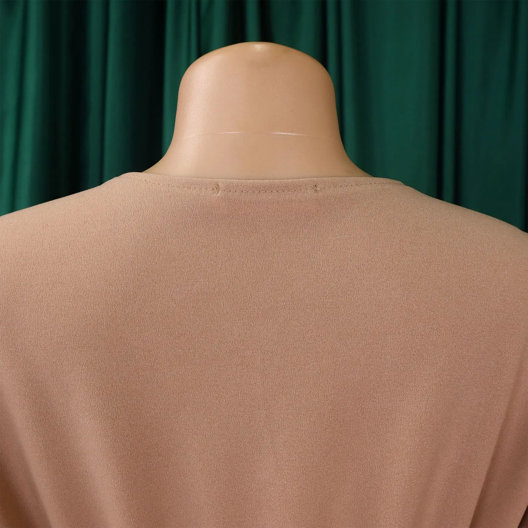 Summer New V-neck Elegant Solid Color Pleated Dress Fashionable Casual Knee-Length Women's Dress
