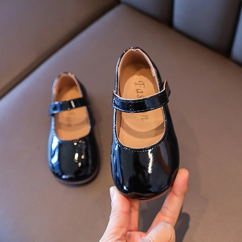 Girls Princess Shoes Children's leather shoes for Big girls Children casual flats Flower shoes for wedding birthday show