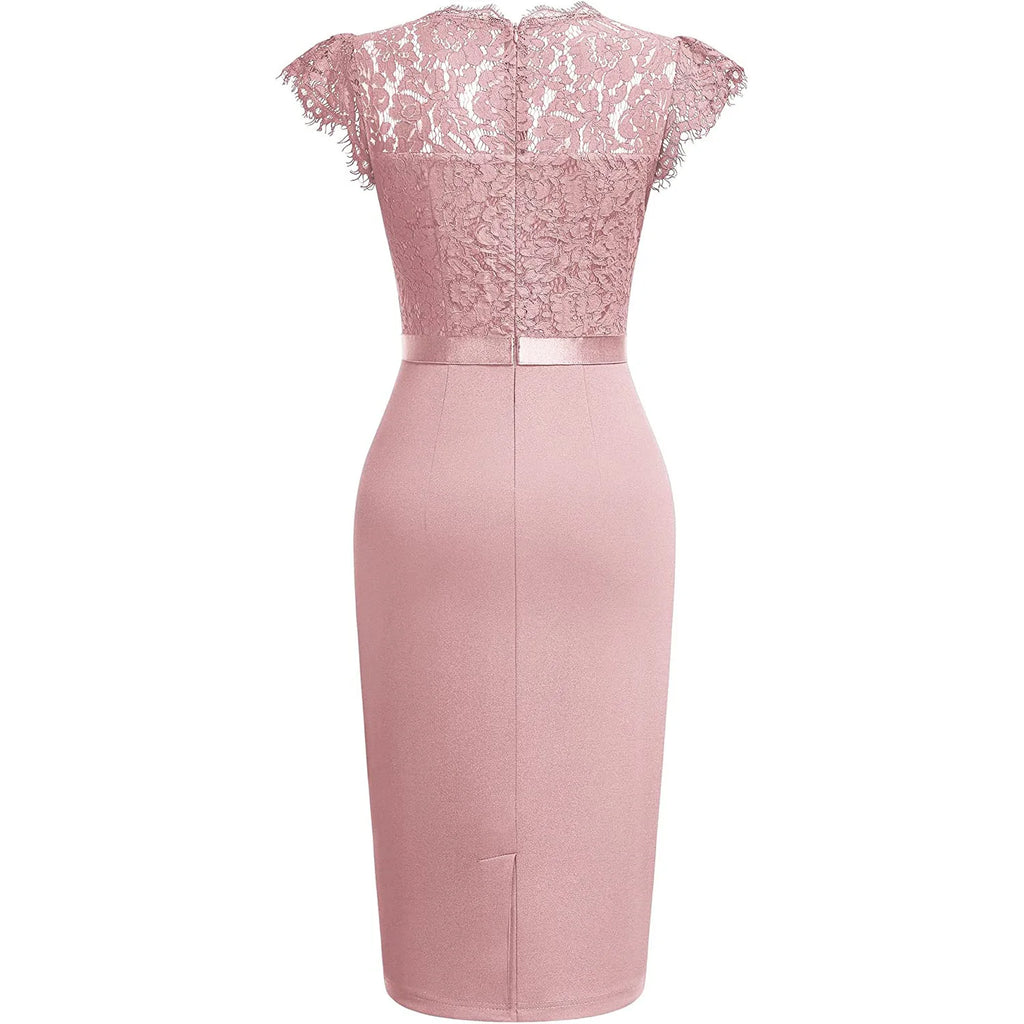 2026 Women's Elegant Lace Evening Wedding Party Dress Sexy Office Ladies Bodycon Dresses Fashion Birthday Club Vestidos Female