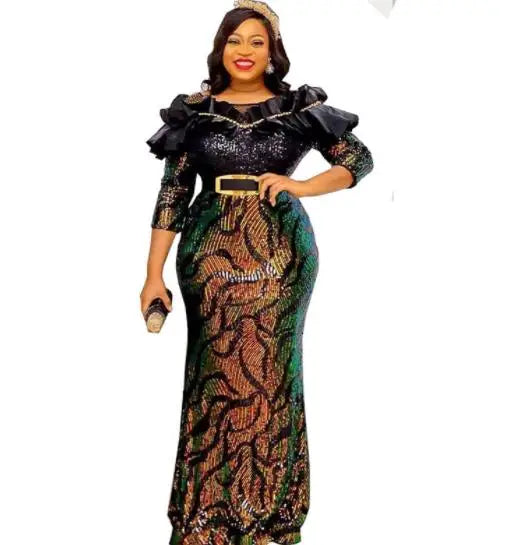Dashiki African Dresses For Women Elegant Luxury Dress High Waist Bodycon Wedding Party Evening Birthday Night Celebrity Dress