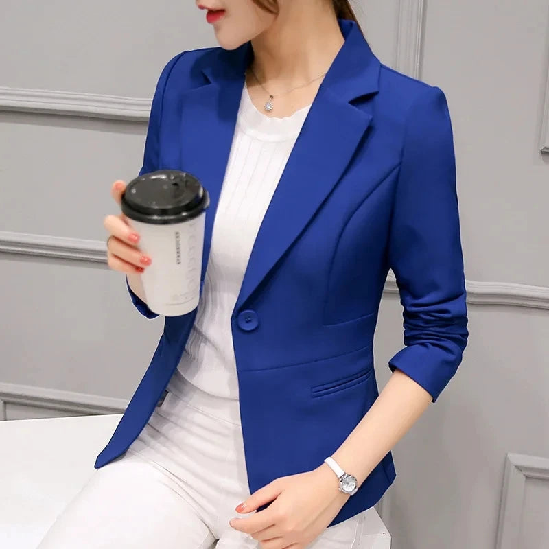 Women Blazer Office Ladies Elegant Outwear Long Sleeve Work Wear Classy Female Pink Suit African Autumn Fashion New Coats
