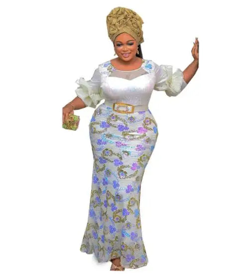 Dashiki African Dresses For Women Elegant Luxury Dress High Waist Bodycon Wedding Party Evening Birthday Night Celebrity Dress