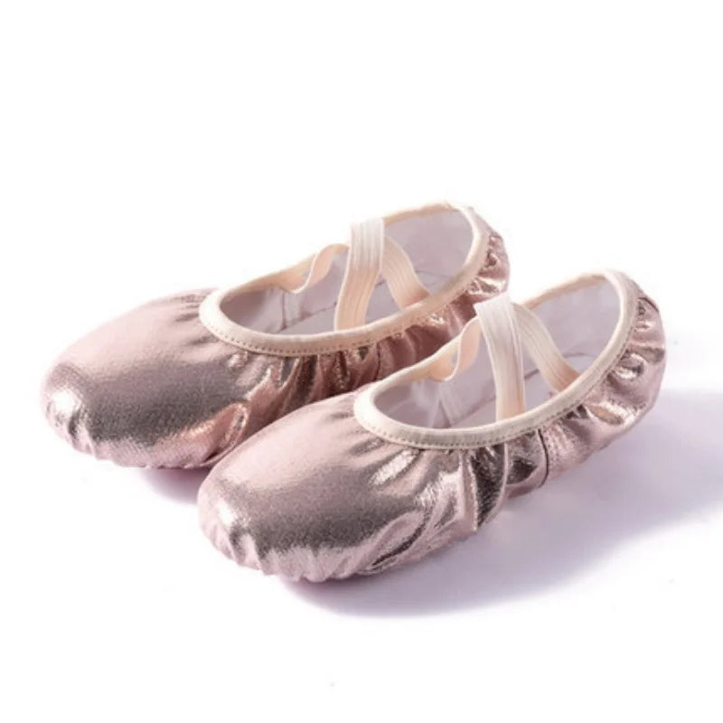 Girls Ballet Shoes Gold Silver Soft Sole Ballet Dance Slippers Children Practise Ballerina Shoes Woman Gymnastics