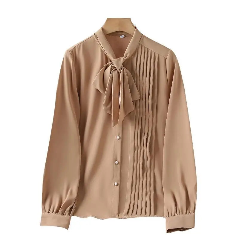 Formal Dress Shirts & Blouses For Women With Bow Clothing Sales Tunic 2025 Office Outfits Vintage Tall Woman Top Wear To Work