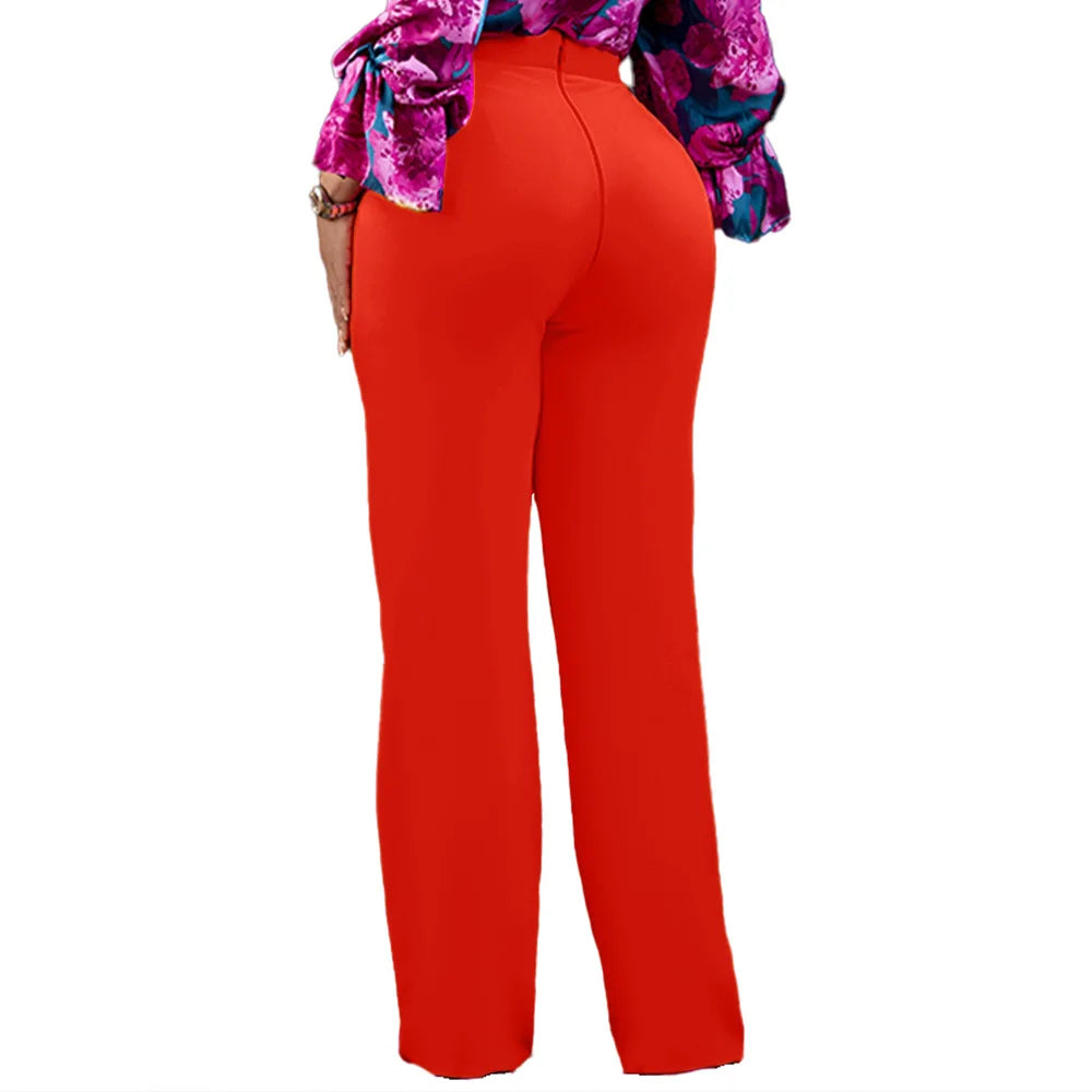 Women Shiny Yellow Capris Pants High Waist Trousers Office Work Lady Full Length Summer Bottoms Capris 2023 Spring Summer