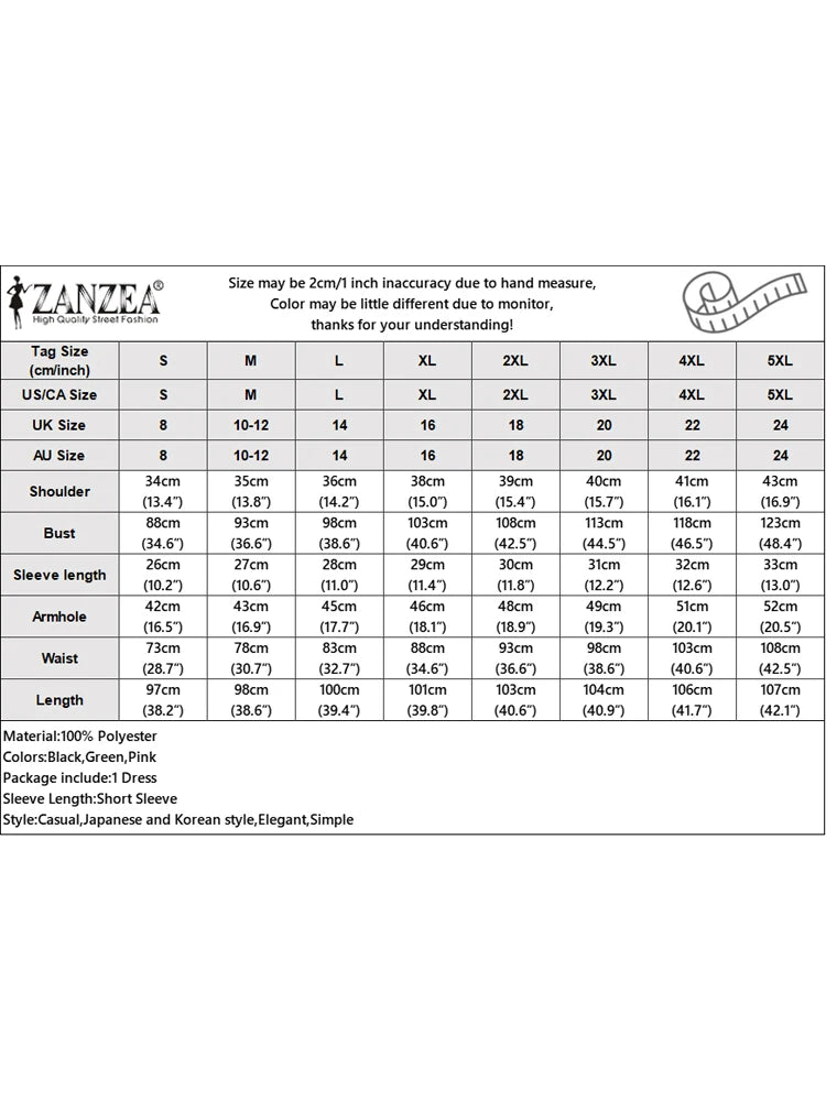 ZANZEA Women OL Work Dress Elegant Knee-Length Suits Sundress Summer 2025 Casual Short Sleeve Vestidos Solid Lapel Neck Robes