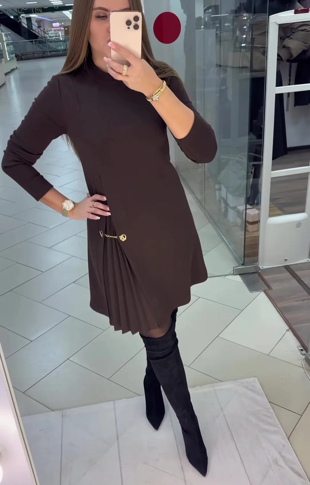 Fashion black casual dress new autumn o neck long sleeve office Holiday party solid dresses for women robe femme vestidos