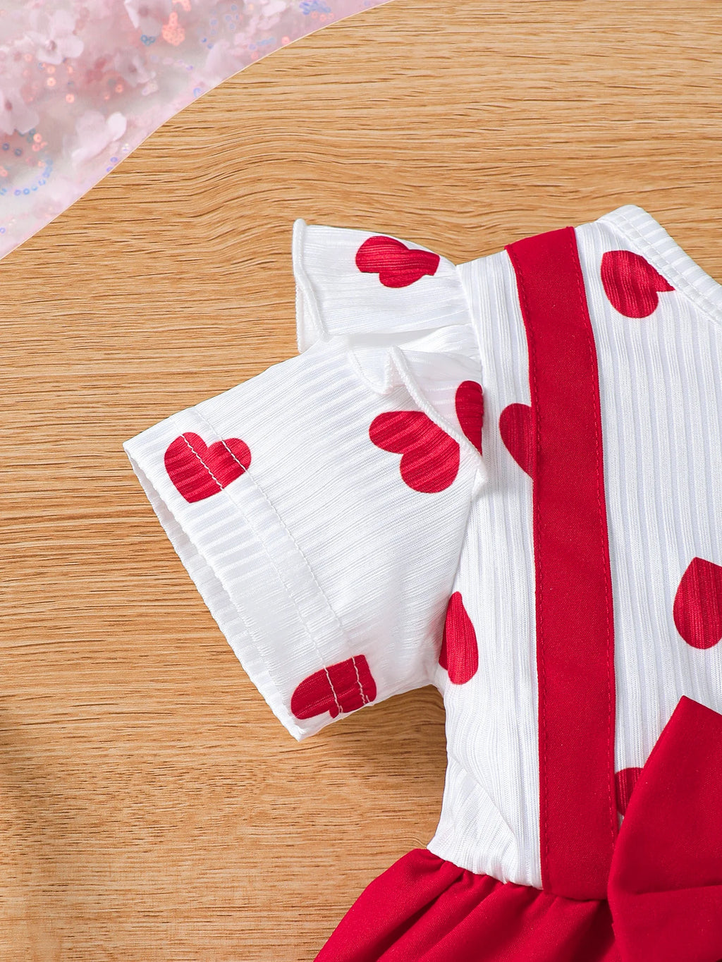 0-3 Year Baby girl Dress Round neck Heart-shaped Printed Bow, Princess Dress+Headband Toddler Baby girl Summer Party Dress
