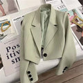 Short Fashion Women Blazers Casual Elegant Female Suits Jacket Tops Spring Autumn Solid Long Sleeve Office Lady Blazer Coat Tops