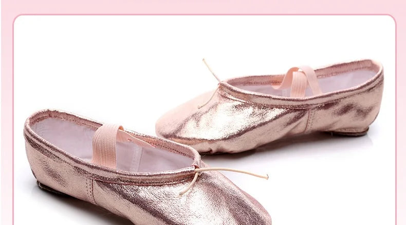 Girls Ballet Shoes Gold Silver Soft Sole Ballet Dance Slippers Children Practise Ballerina Shoes Woman Gymnastics