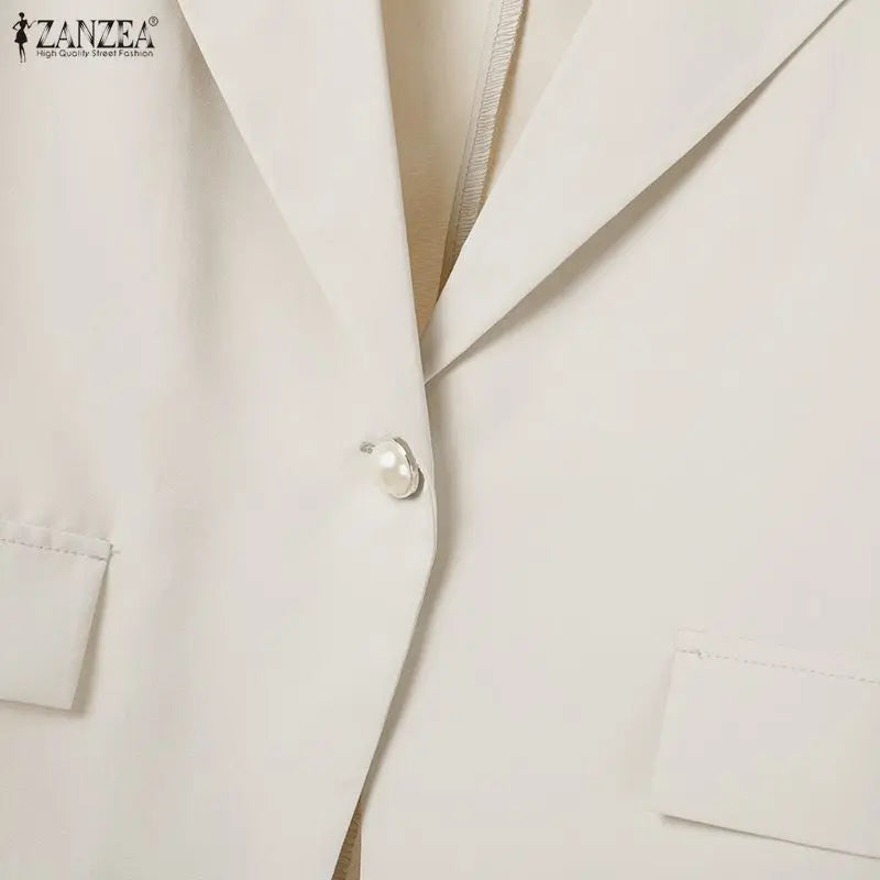ZANZEA Spring Outfits Women 2026 Elegant Long Sleeve Blazer Dress Suit Office 2 Piece Sets Fashion Work OL Tracksuit Oversize